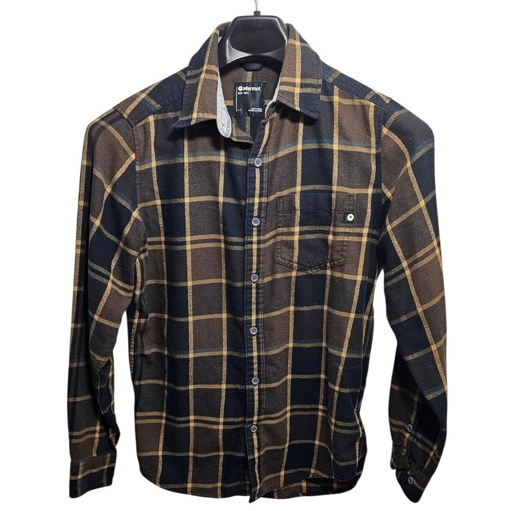 Marmot Mens Plaid Flannel Long Sleeve‎ Button Up Shirt Size Small